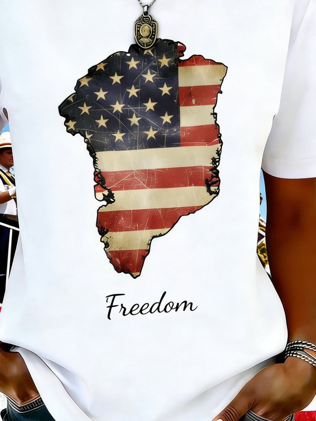 Women's 250th Anniversary Of The Founding Of the United States Vintage Short Sleeve Crew Neck Music Festival 3D Printing Daily Going Out Casual T-Shirt