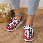 America Flag Canvas All Season Casual Shallow Shoes