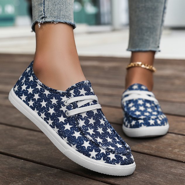 America Flag Canvas All Season Casual Shallow Shoes