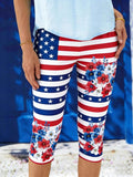 3D printing America Flag Floral Vintage Tight Independence Day 250th Anniversary Casual Leggings
