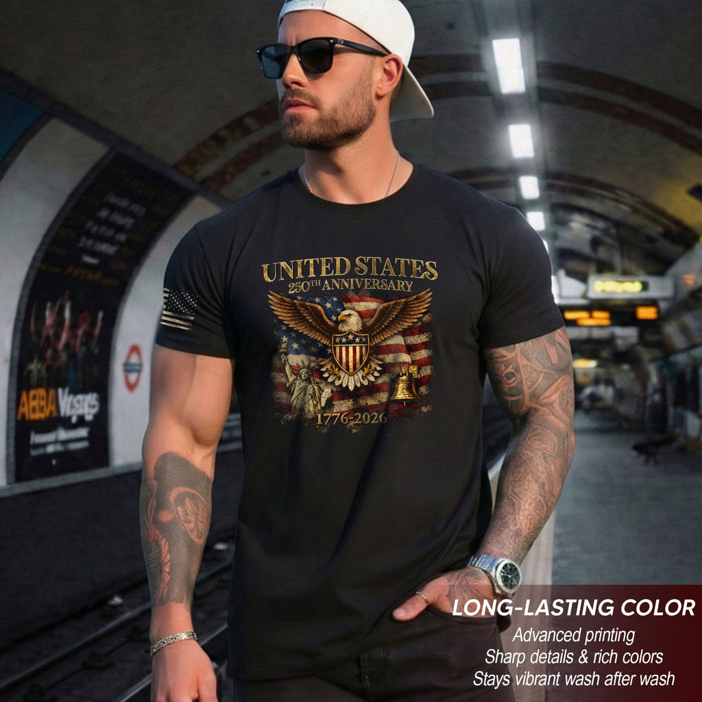 USA 250th Anniversary Shirt 1776-2026 Eagle Liberty Bell Patriotic American Pride
