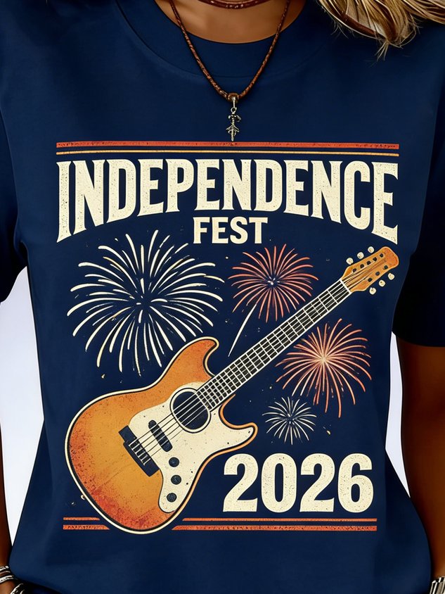 Women's 250th Anniversary Of The Founding Of the United States Vintage Short Sleeve Crew Neck Music Festival 3D Printing Daily Going Out Casual T-Shirt
