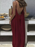 Spaghetti strap backless loose dress