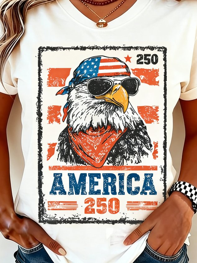 250th anniversary Crew Neck Independence Day Casual Regular Fit T-Shirt