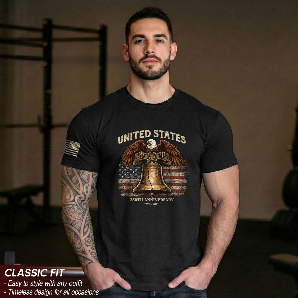 USA 250th Anniversary 250 Years Shirt 1776 2026 Liberty Bell Eagle American Pride