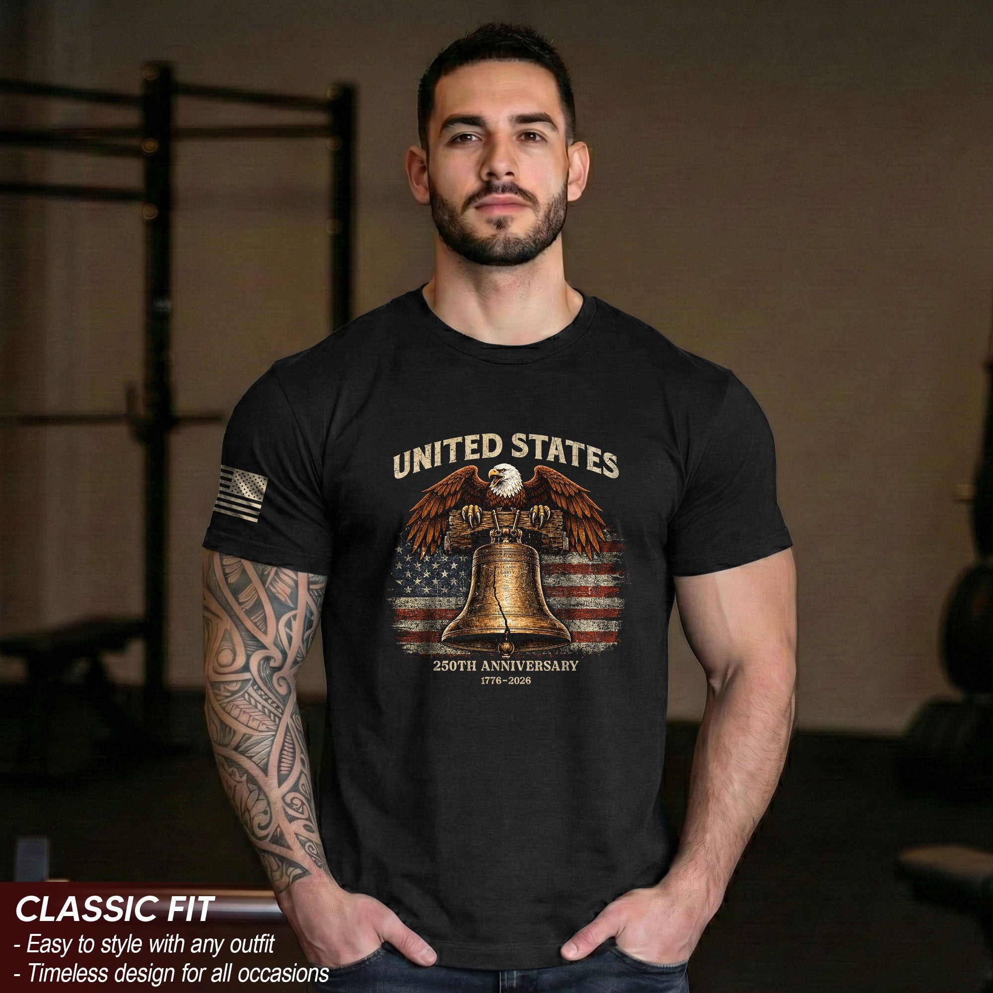 USA 250th Anniversary 250 Years Shirt 1776 2026 Liberty Bell Eagle American Pride