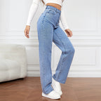 Summer Casual Wide-Leg High-Waisted Jeans for Women