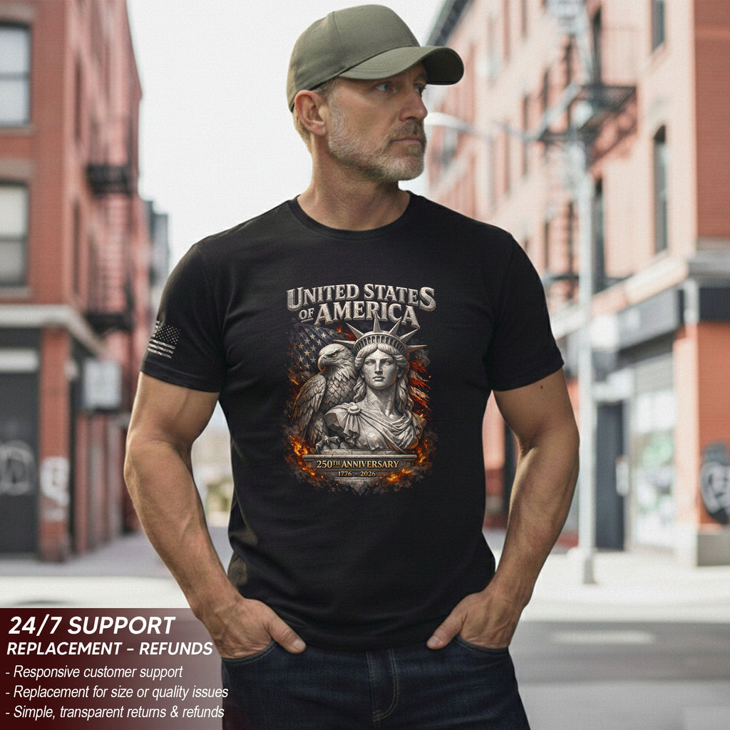 United States of America 250th Anniversary Shirt - Eagle & Lady Liberty 1776-2026 250 Years Tee
