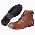 Men‘s Genuine Leather Waterproof Non-slip Arch Support Casual Work Boots