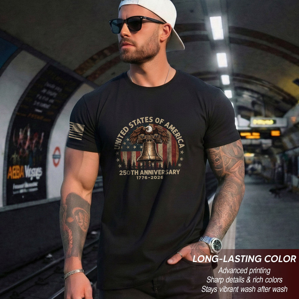 United States of 250 Years America Anniversary Shirt 1776-2026 Eagle Liberty Bell Patriotic
