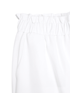 Cotton Casual Plain Paperbag Waist Wide Leg Pants