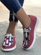 America Flag Canvas All Season Casual Shallow Shoes
