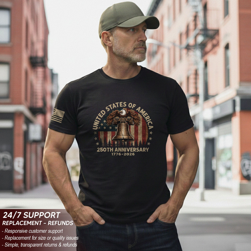 United States of 250 Years America Anniversary Shirt 1776-2026 Eagle Liberty Bell Patriotic