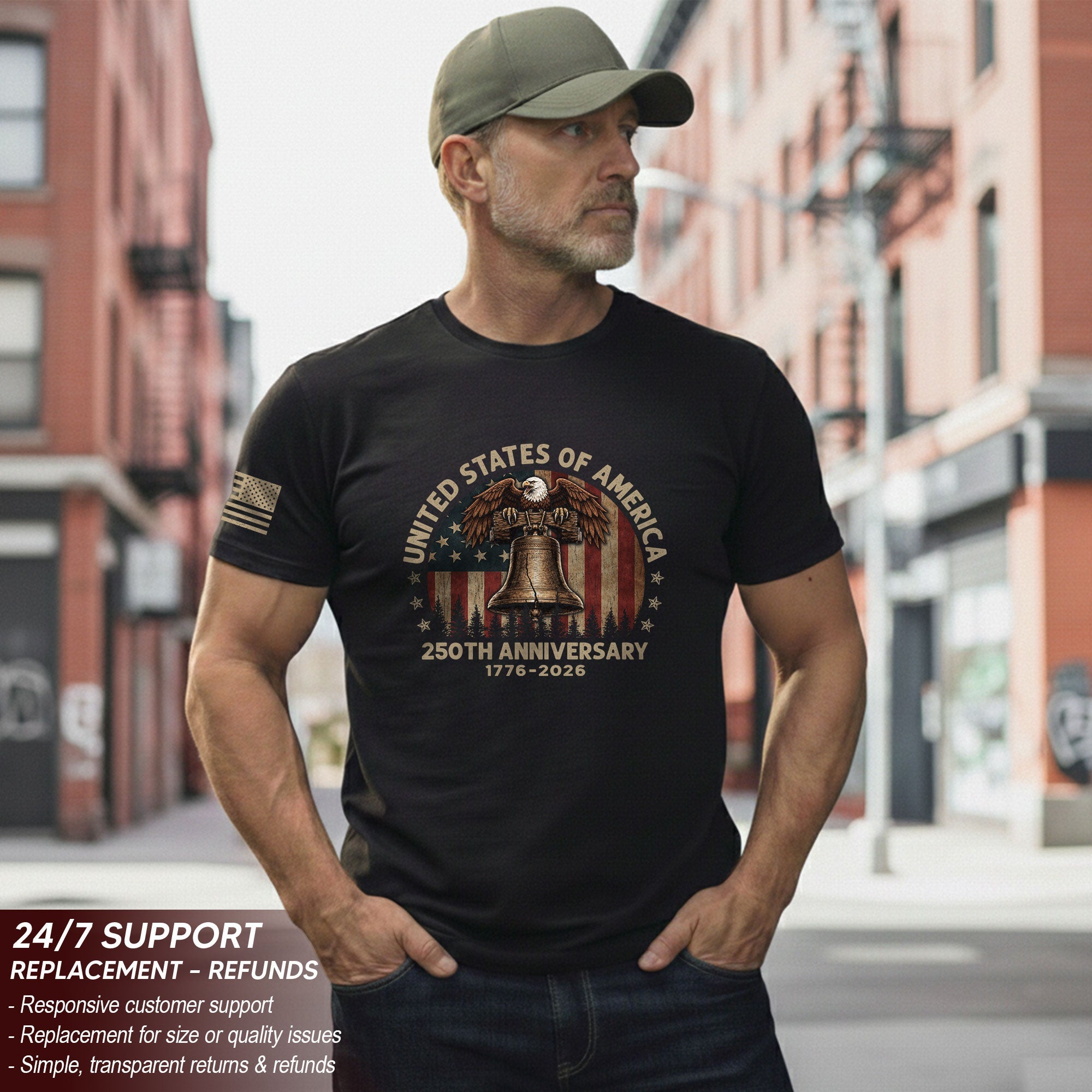 United States of 250 Years America Anniversary Shirt 1776-2026 Eagle Liberty Bell Patriotic