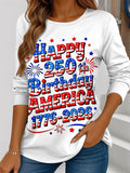 America Flag Crew Neck Cotton Casual T-Shirt