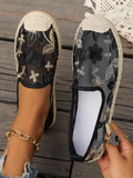 Mesh Floral Wedge Heel All Season Shallow Shoes