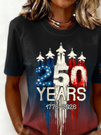 Women's Short Sleeve T-shirt Summer Black Text Letters Printing Jersey Crew Neck Daily Going Out Casual Top