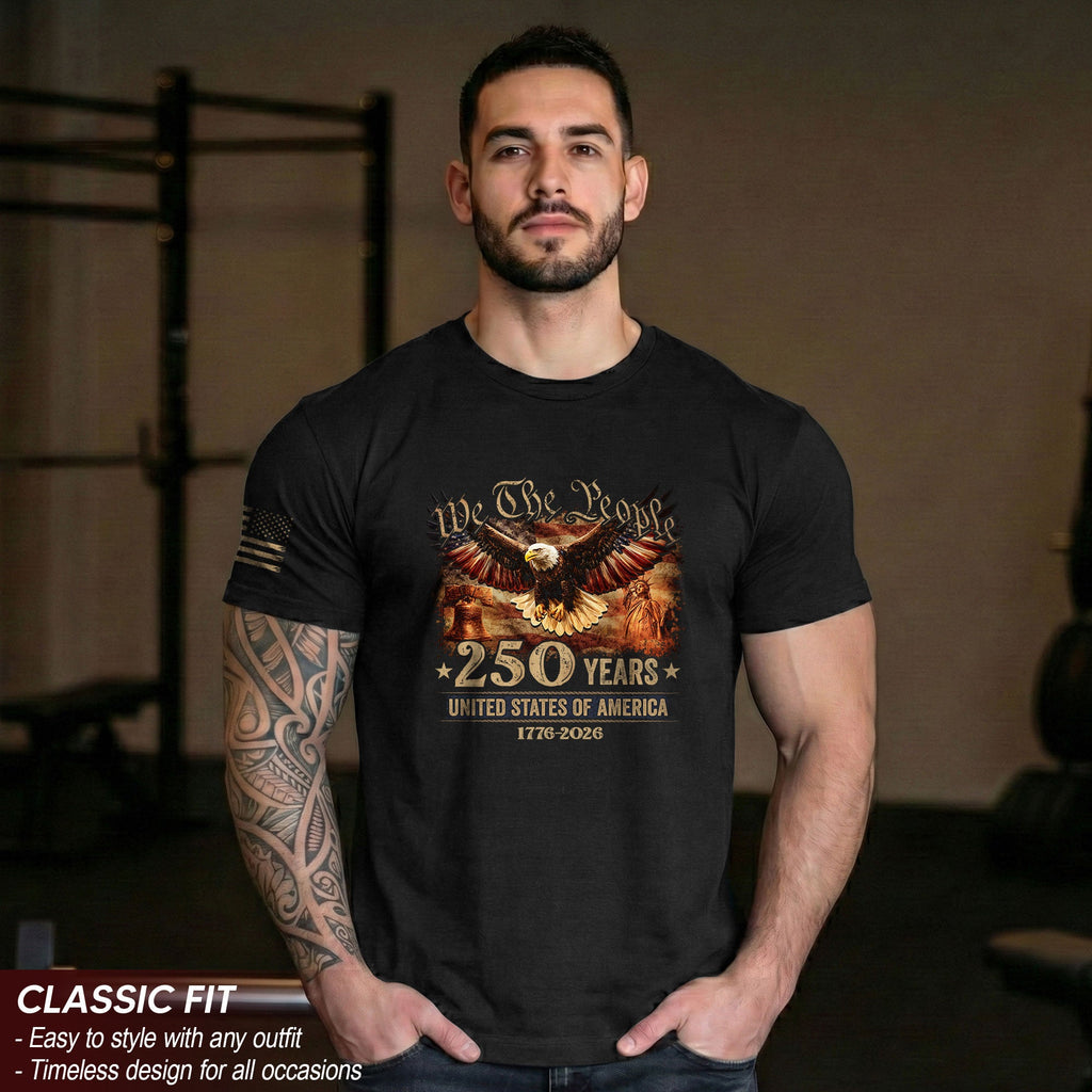 USA 250th Anniversary Shirt 1776-2026 Eagle Liberty Bell Statue of Liberty Patriotic
