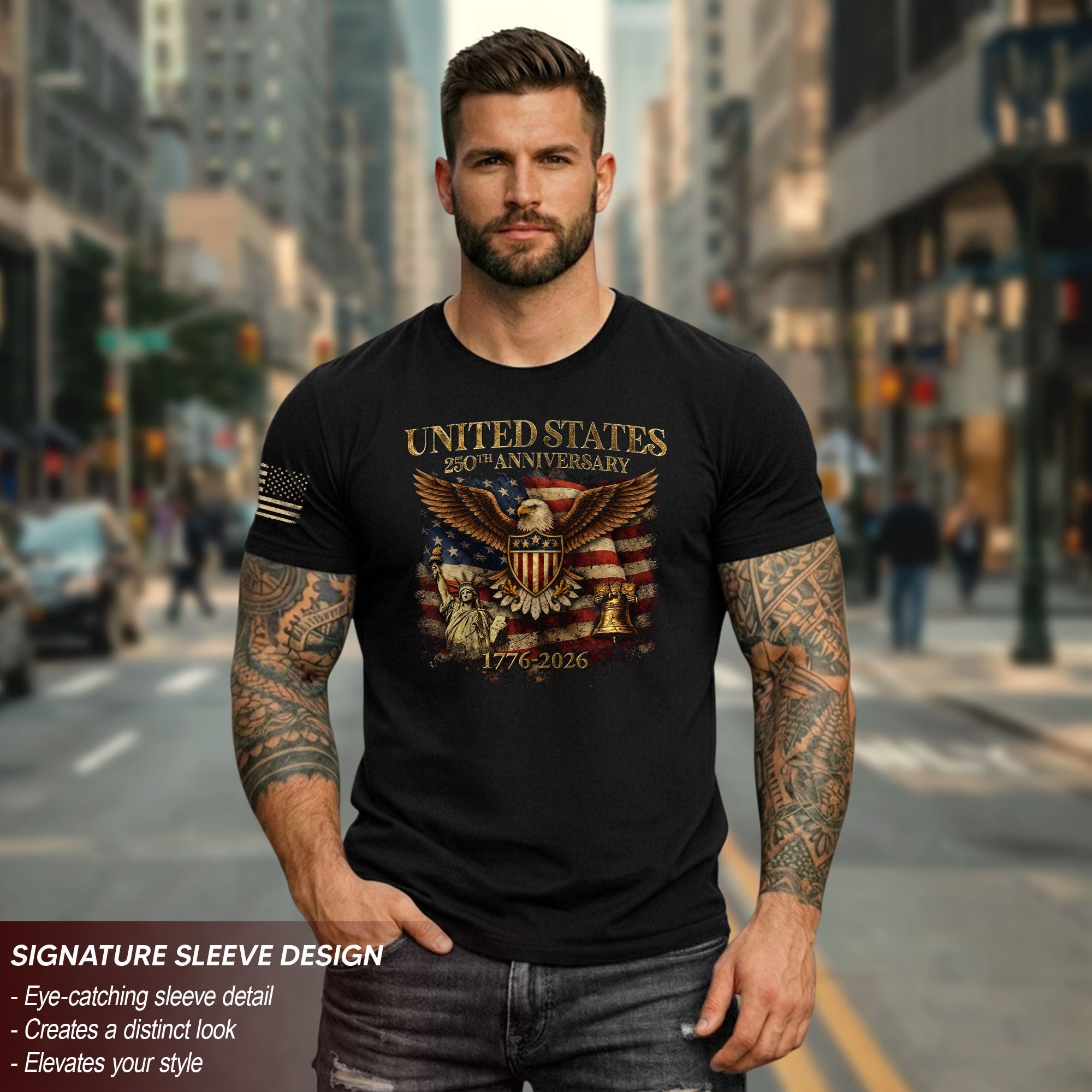 USA 250th Anniversary Shirt 1776-2026 Eagle Liberty Bell Patriotic American Pride