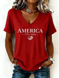 Women's USA 1776-2026 Print Casual T-Shirt