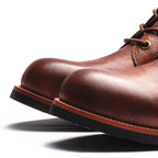 Men‘s Genuine Leather Waterproof Non-slip Arch Support Casual Work Boots