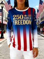 Loose America Flag Casual Cotton T-Shirt