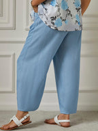 Plus Size Loose Casual Plain Pants