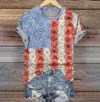 Crew Neck Floral Casual T-Shirt