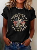 Women's Short Sleeve T-shirt Summer Black Text Letters Printing Jersey Crew Neck Daily Going Out Casual Top