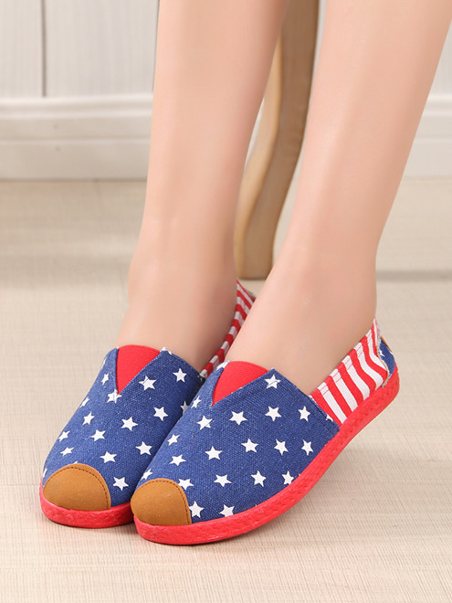 Casual Canvas All Season America Flag Shallow Shoes
