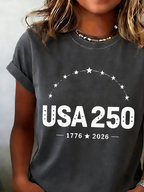 250th anniversary Cotton Casual Crew Neck T-Shirt
