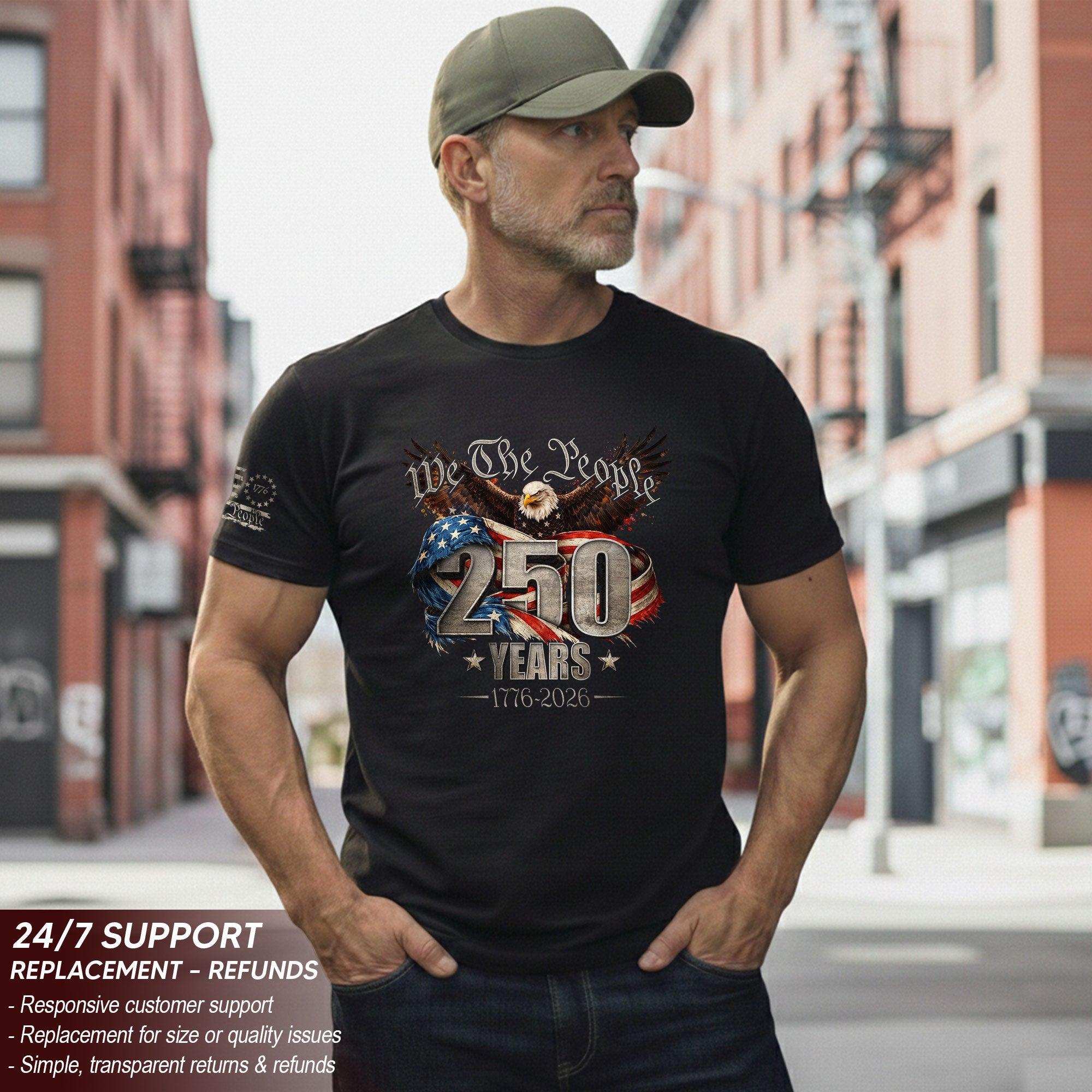 USA 250th Anniversary Shirt 1776-2026 We The People Eagle Patriotic America