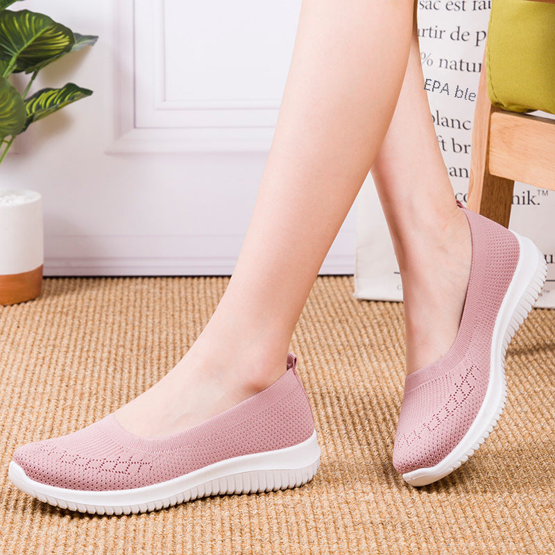 Women's Casual Single Shoes Slip-on Loafers Flats Comfortable Breathable Slip-resistant Walking Shoes For Everyday Wear