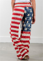 Cotton Vintage America Flag Wide Leg Casual Pants