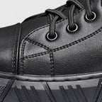 Men's Black Leather Solid Chelsea Boots