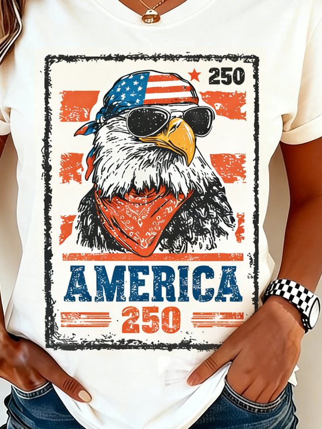 250th anniversary Crew Neck Independence Day Casual Regular Fit T-Shirt