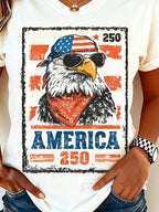 250th anniversary Crew Neck Independence Day Casual Regular Fit T-Shirt