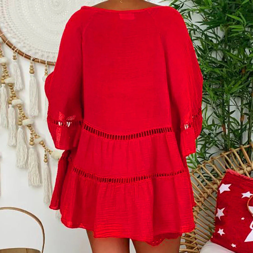 Plus-size loose-fitting top dress
