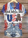 Women's God Bless The USA Short-Sleeved T-shirt