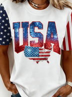 Casual Cotton Usa/Us/American Regular Fit T-Shirt