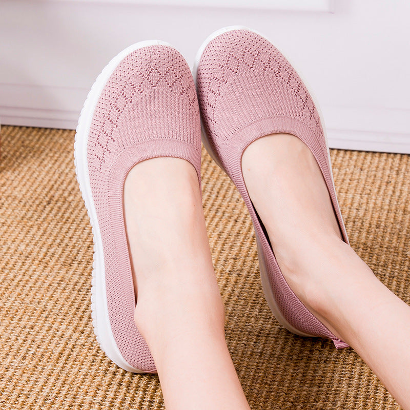 Women's Casual Single Shoes Slip-on Loafers Flats Comfortable Breathable Slip-resistant Walking Shoes For Everyday Wear
