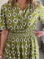 CLEARANCE🔥 Summer Elastic Waistband Printed Dress