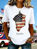 Women's 250th Anniversary Of The Founding Of the United States Vintage Short Sleeve Crew Neck Music Festival 3D Printing Daily Going Out Casual T-Shirt
