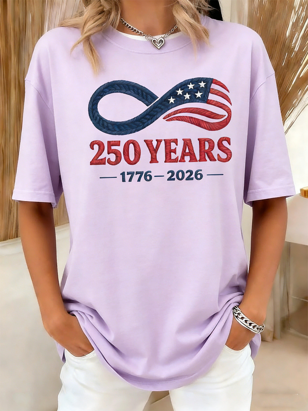 250th anniversary Regular Fit Cotton Casual Crew Neck T-Shirt