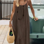 Spaghetti strap backless loose dress