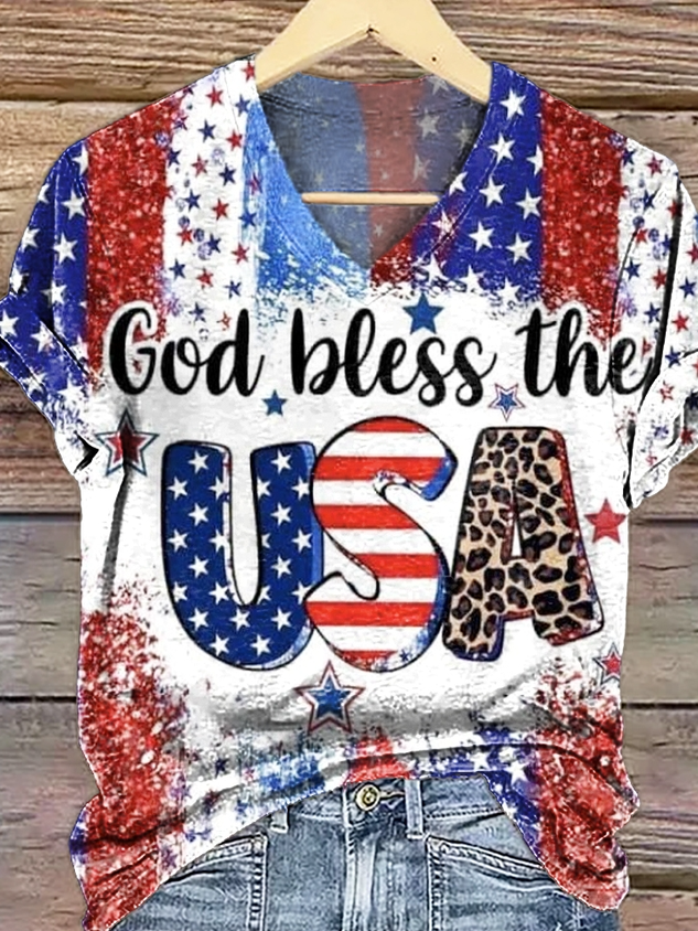 Women's God Bless The USA Short-Sleeved T-shirt