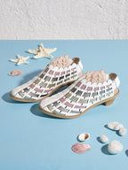 Vintage Weave Inlay Block Heels
