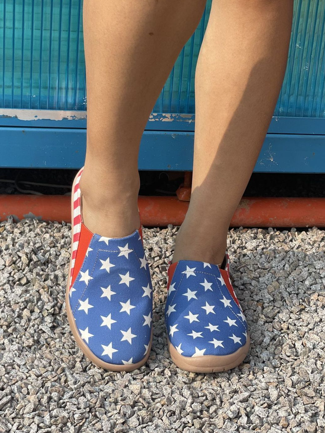All Season America Flag Canvas Shallow Shoes