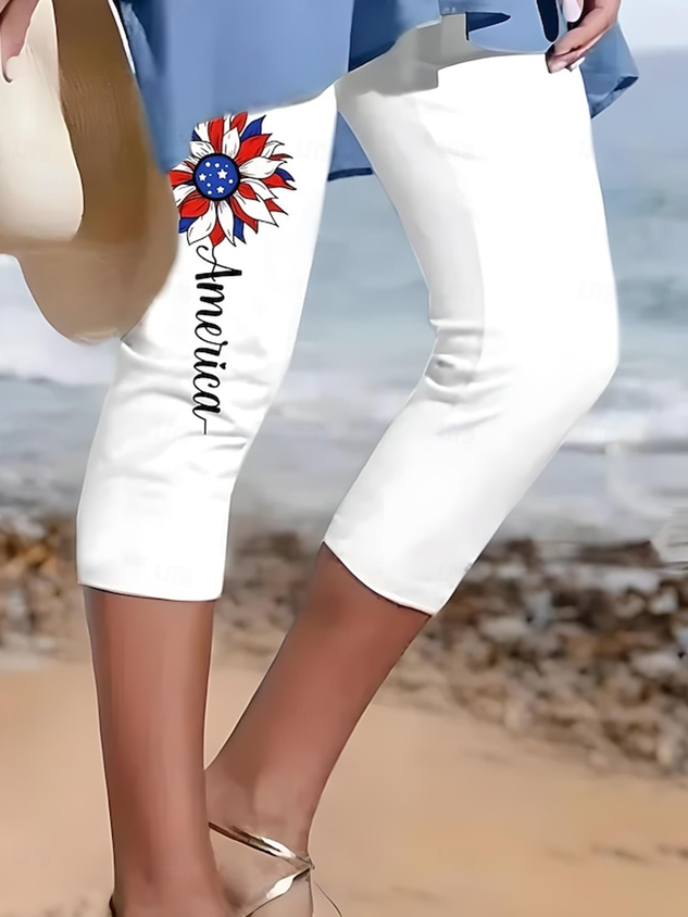 Regular Fit Cotton Casual Independence Day Leggings