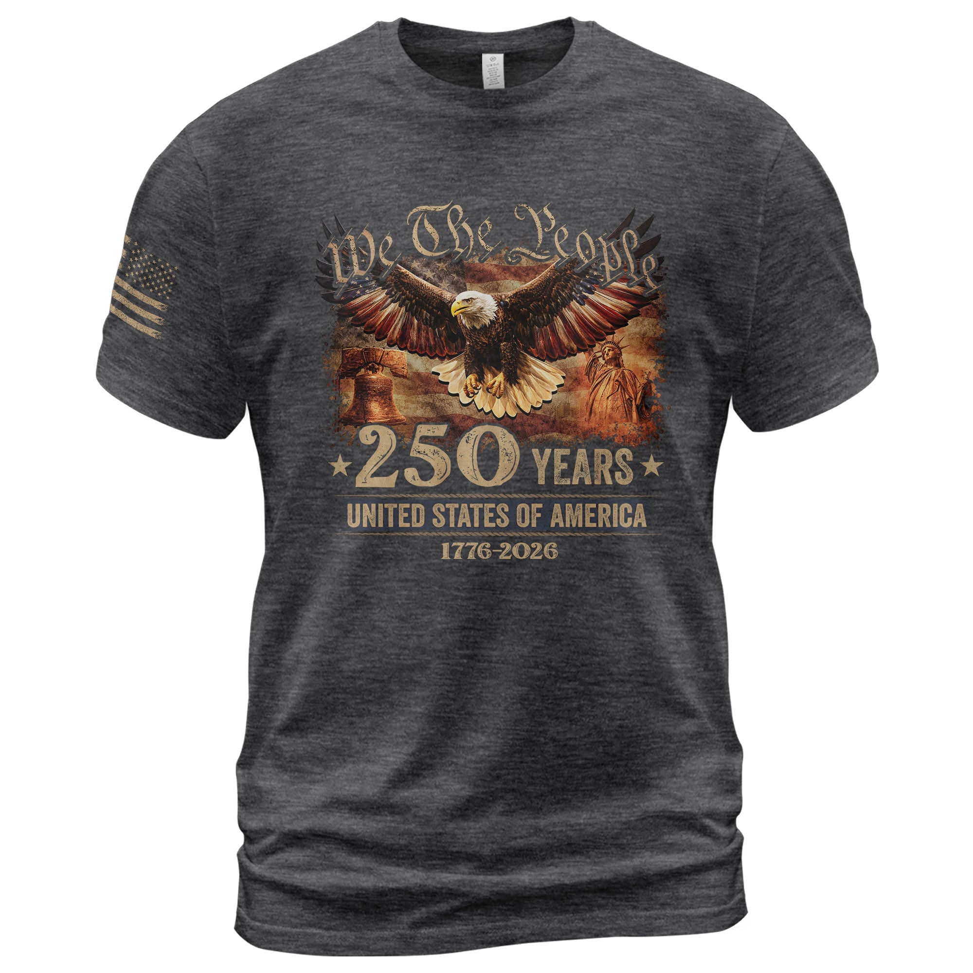 USA 250th Anniversary Shirt 1776-2026 Eagle Liberty Bell Statue of Liberty Patriotic
